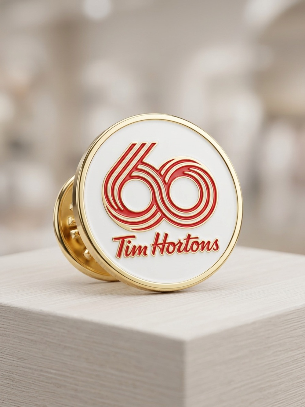 Tim Hortons 60th Anniversary Enamel Pin Collectible Retro Logo Canada 60 Years